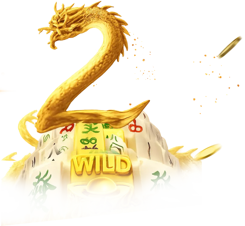 麻將發了2金龍造型WILD符號視覺，象徵百搭效果與高倍率加成機制